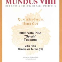 mundus vini syrah 2003G